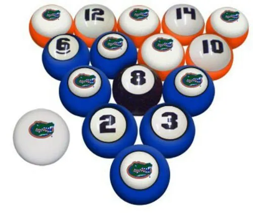 UF University of Florida Gators NCAA Collegiate Billiards Pool Ball Sets College