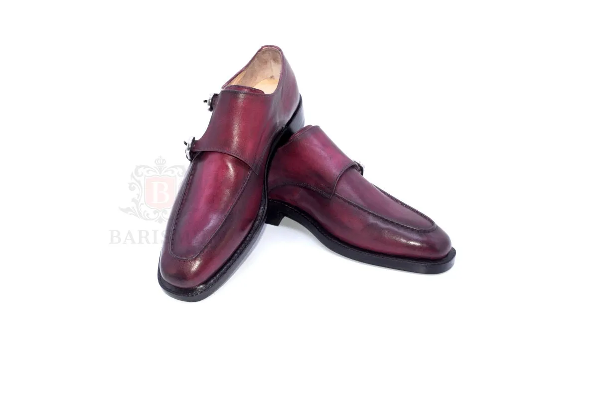 Walter - Burgundy Double Strap Monk Shoes