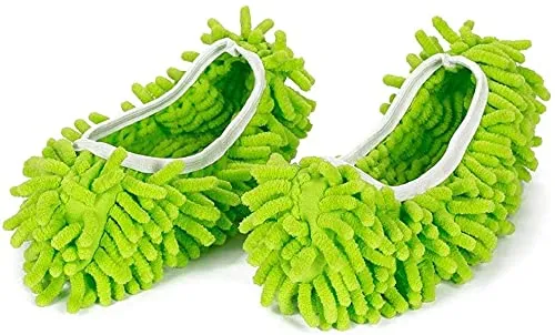 Washable Dust Mop Slippers Microfiber Cleaning Mop Slippers Shoes Dust Floor Cleaner Multi-Function Floor Cleaning Shoes Cover (1 Pair)