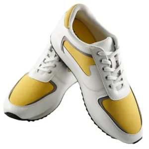 WELVIC Ketty White and Yellow Sport Shoes for Women (UK Size - 4)