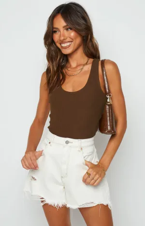 West Coast Rib Tank Top Chocolate