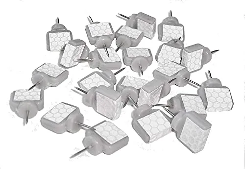 White Reflective Wing Tacks (Pack of 50) Trail Tacks, Glow Tacks, Hiking Markers, Trail Marking Tacks, Reflective Thumb Tacks for Hunting, White Tacks