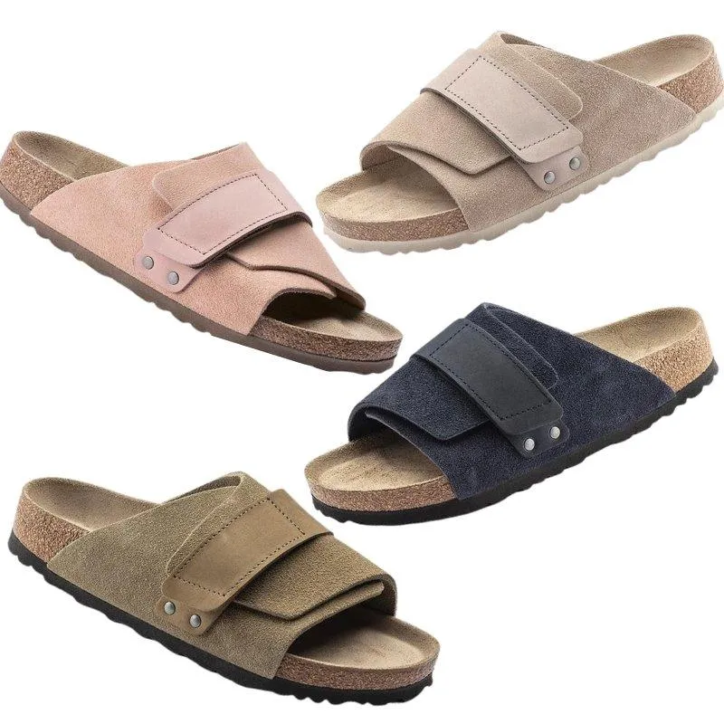 Wide Genuine Leather Unisex Cork Sole Sandals