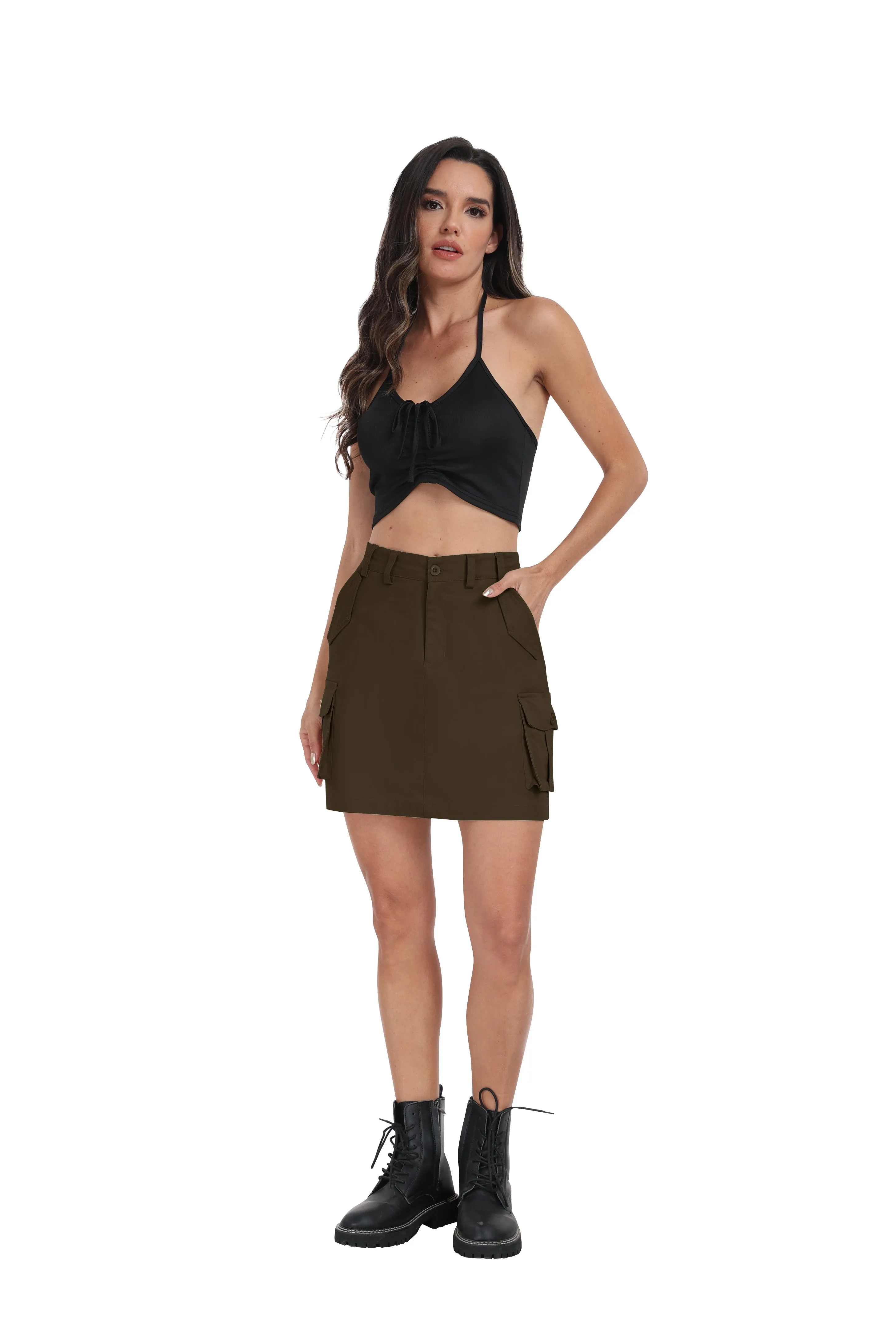 Women's casual summer cargo skirt