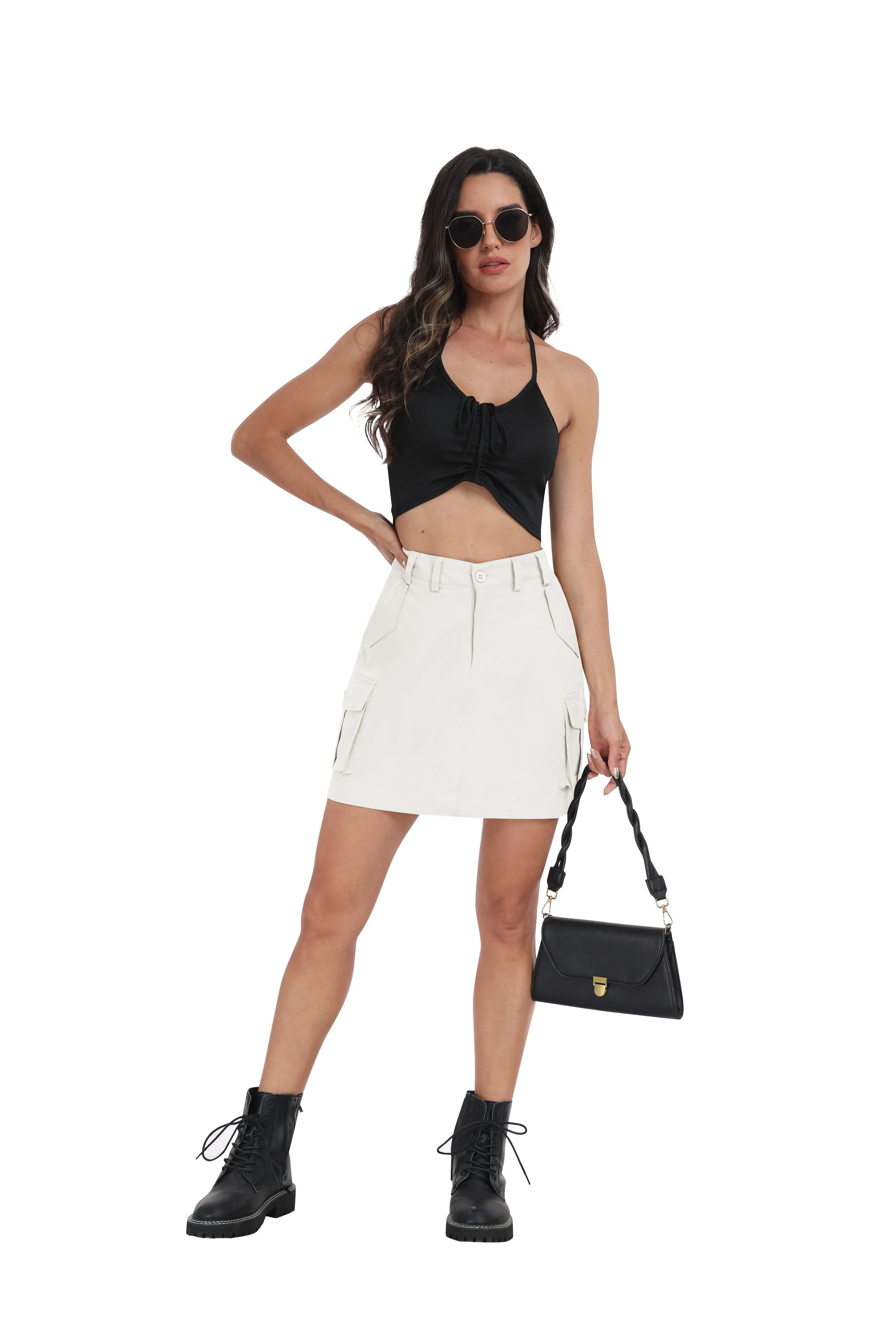 Women's casual summer cargo skirt