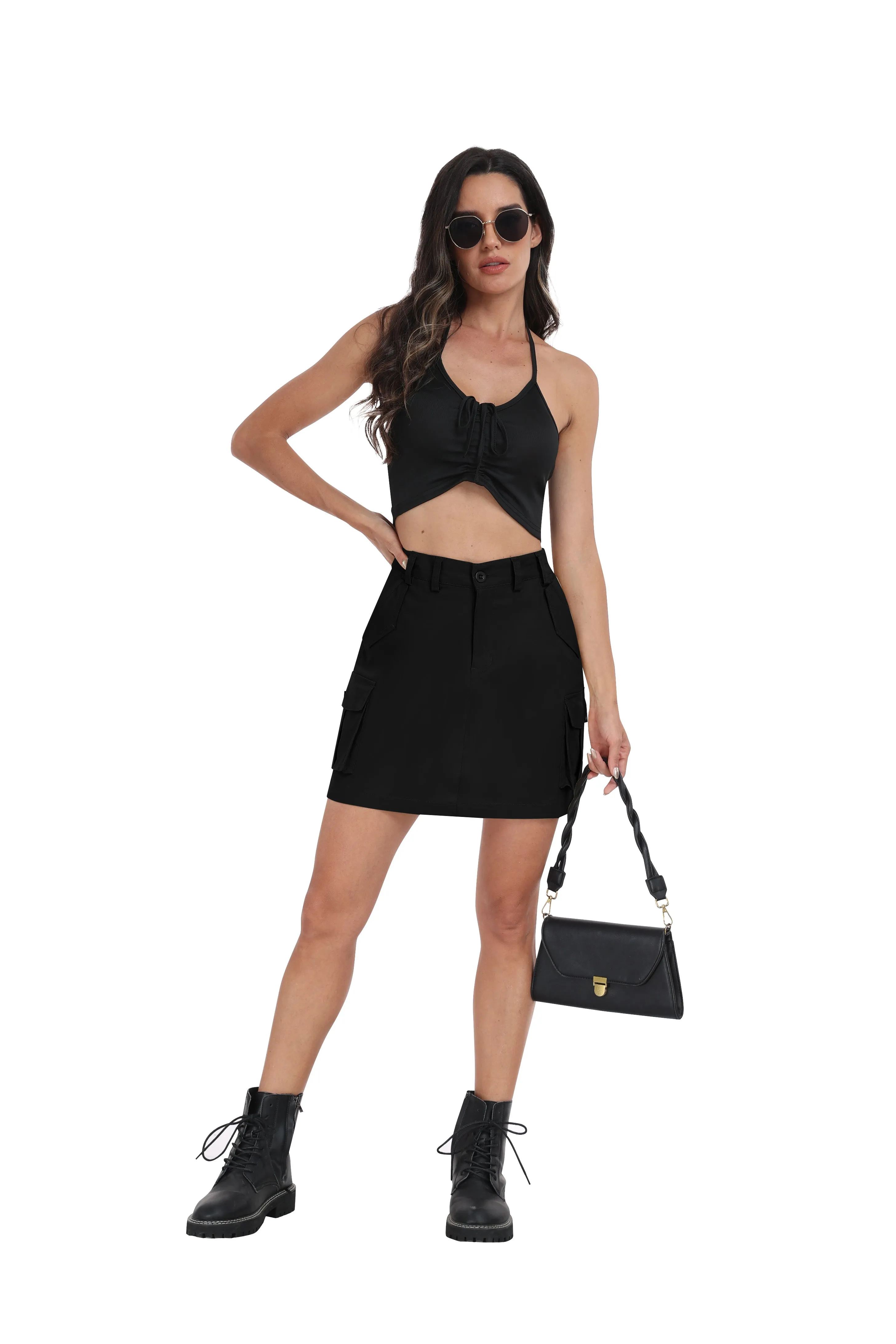 Women's casual summer cargo skirt