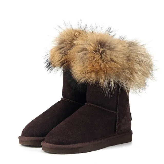 Women's Fox Fur Snow Boots