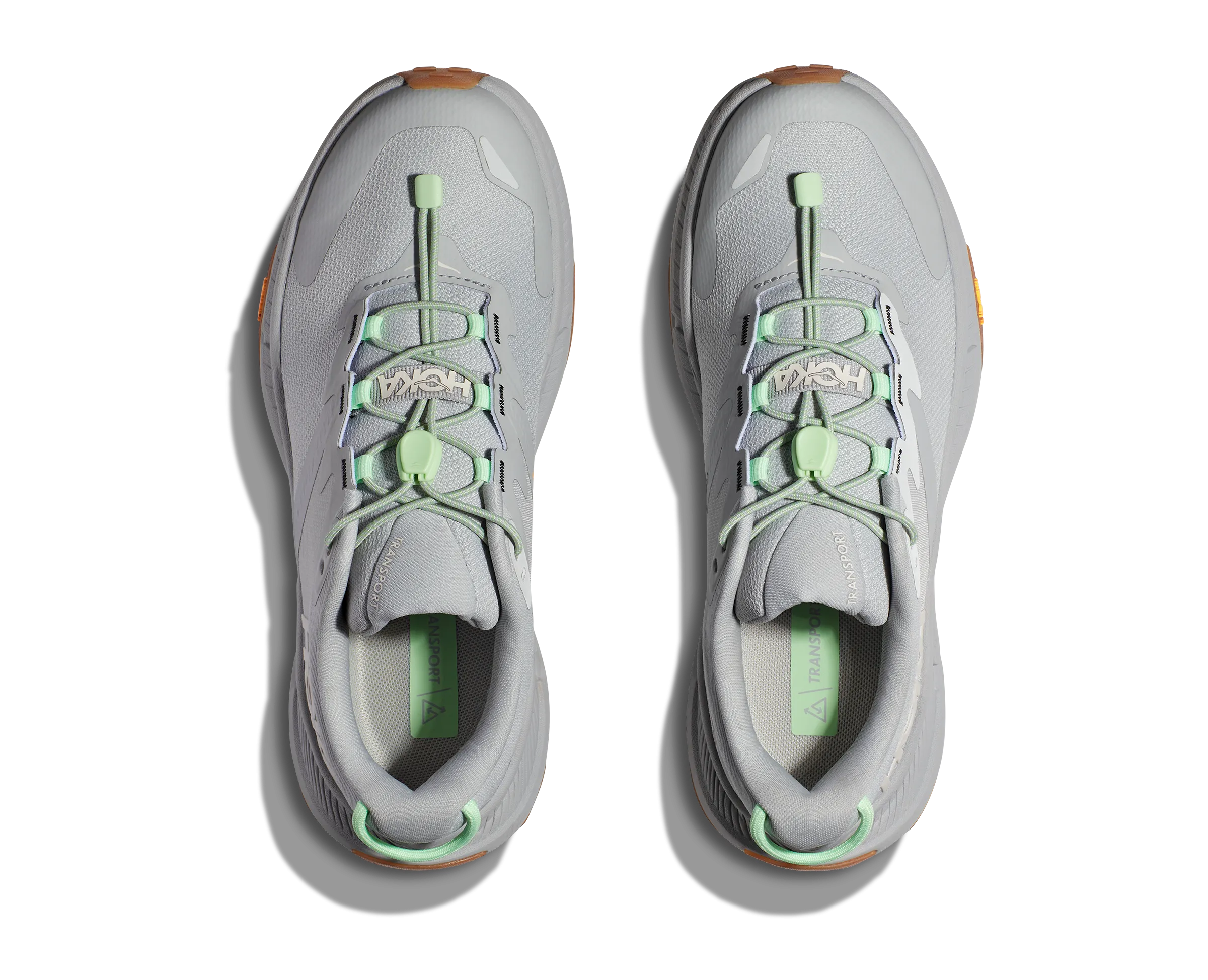 Women's Hoka Transport Color: Harbor Mist/Lime Glow