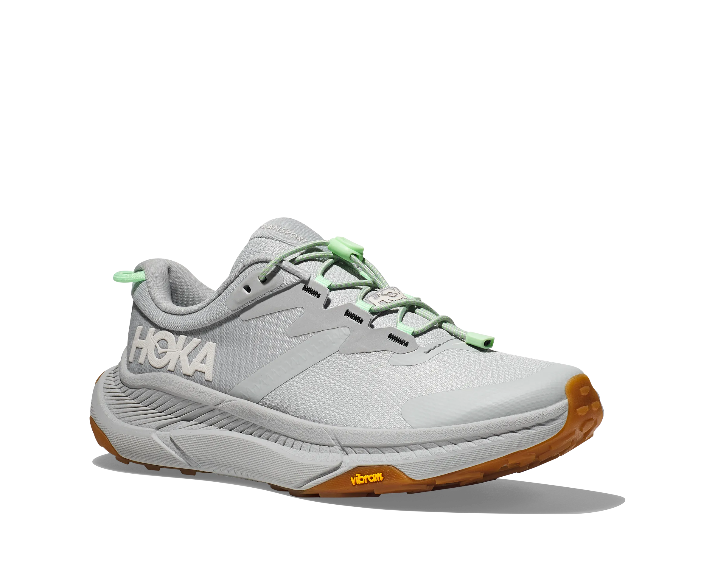 Women's Hoka Transport Color: Harbor Mist/Lime Glow