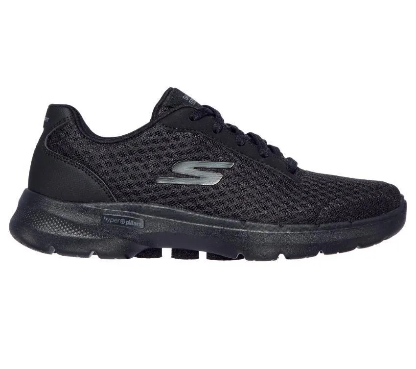 Womens Skechers Go Walk 6 - Iconic Vision Wide Fit Black/Black Walking Shoes