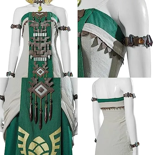 Yirugu Tears Cosplay Kingdom Costume Princess White Full Set Game Suit for Women