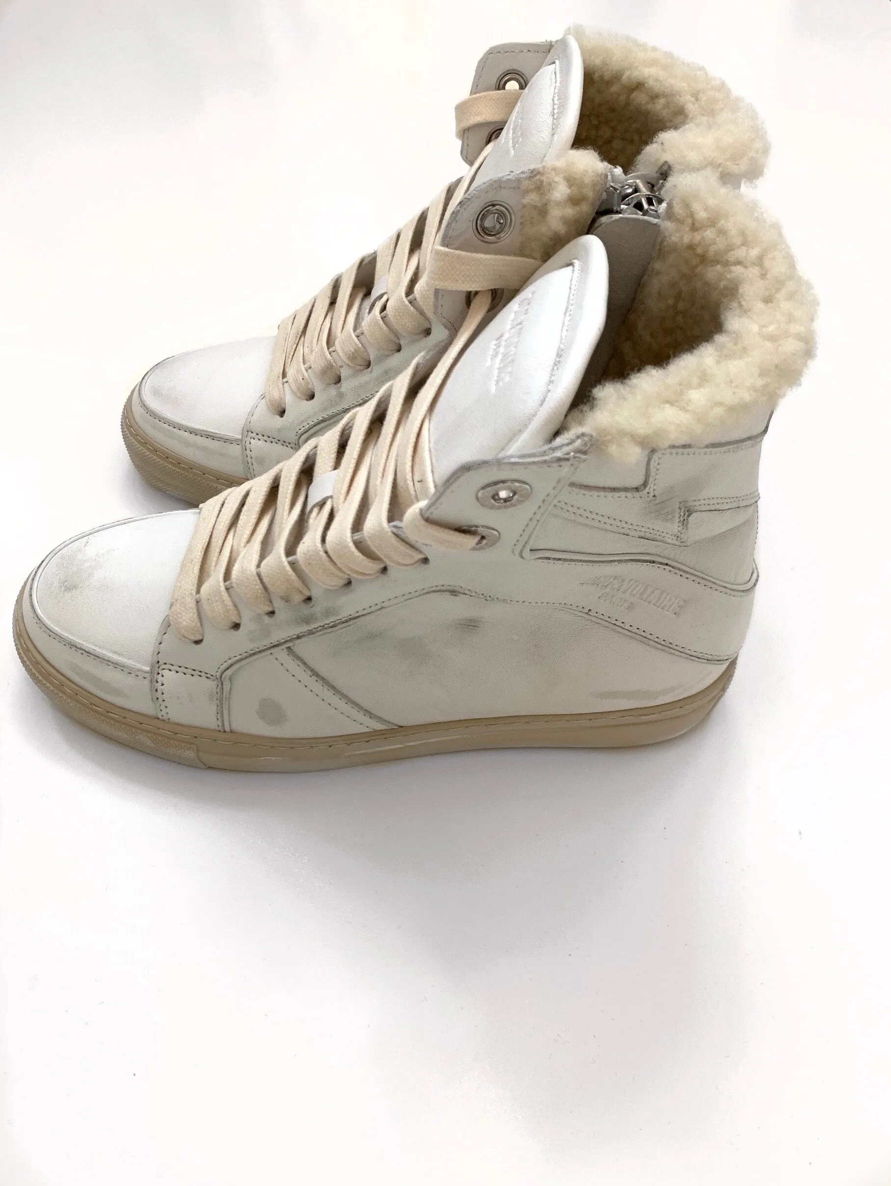 Zadig & Voltaire - High Top Sneakers Lightening Bolt in Blanc