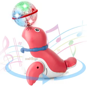 Zest 4 Toyz Musical Toys for Kids Sea Lion Dancing Walking Singing 360 Degree Rotating Light & Sound Toy with Bump and Go Action for 1 Year Old Baby Boys & Girls